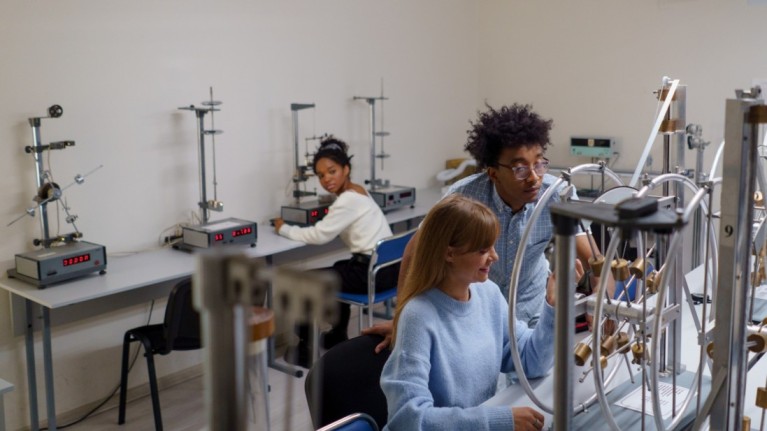 Students inside a Science Laboratory