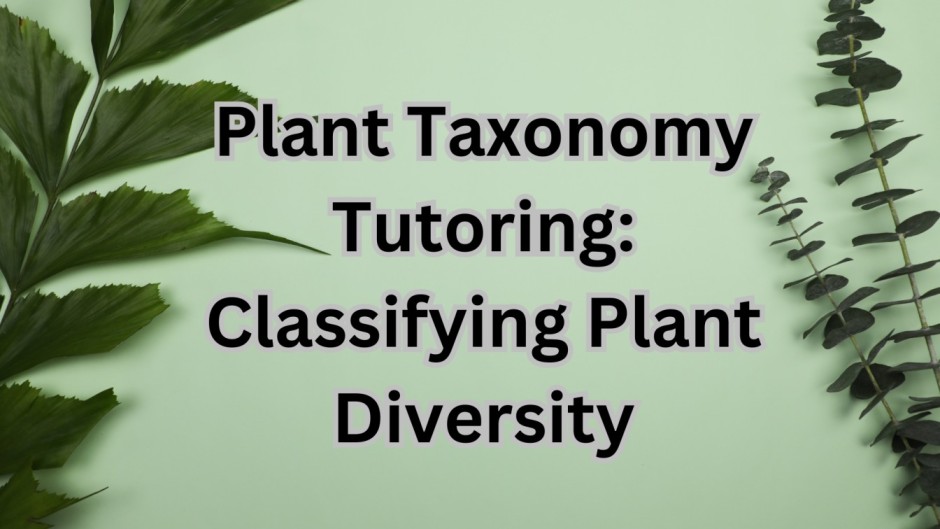 text about plant taxonomy is written on light blue background